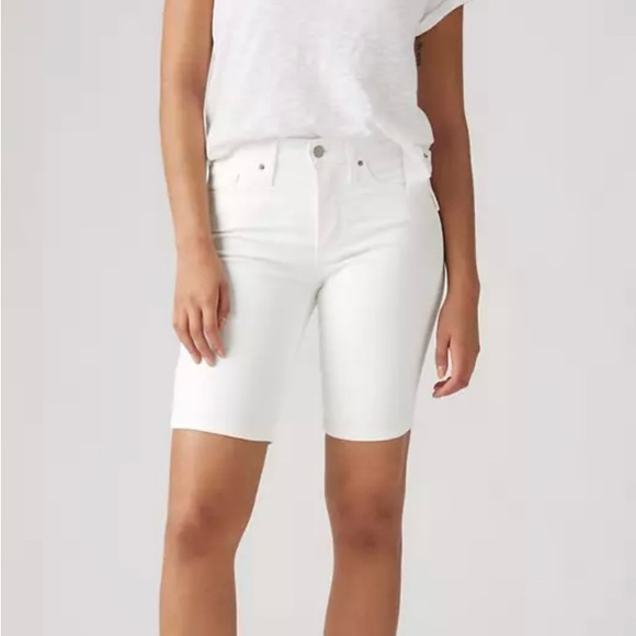Levi's Pants - nwt levis shaping bermuda Women's White Denim Shorts 30